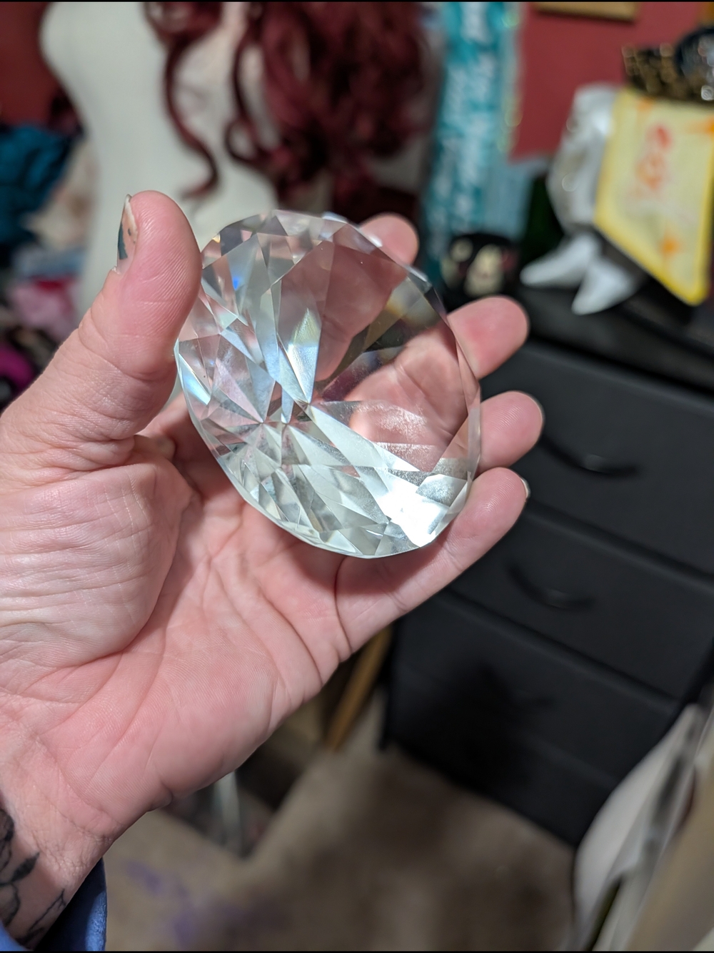 Crystal Faceted Decorative Accent - Clear